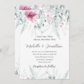 Zwei werden zu einer Christlichen rosa Blumenbibel Einladung (Vorne/Hinten)