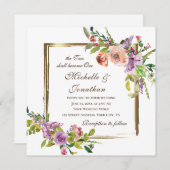 Zwei werden zu einer eleganten Rose Christlicher H Einladung (Vorne/Hinten)