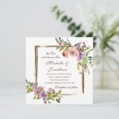 Zwei werden zu einer eleganten Rose Christlicher H Einladung (Stehend Vorderseite)