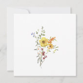 Zwei werden zu einer gelben Blütenblüte-Hochzeit Einladung (Rückseite)