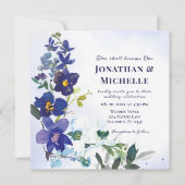 Zwei werden zu einer Lila, blumigen Christlichen H Einladung (Vorderseite)