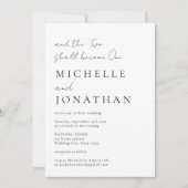 Zwei werden zu einer modernen Christlichen Hochzei Einladung (Vorderseite)