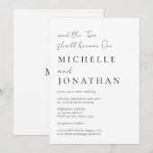 Zwei werden zu einer modernen Christlichen Hochzei Einladung (Vorne/Hinten)