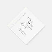 Zwei werden zu einer modernen, minimalen Hochzeit Serviette (Ecke)