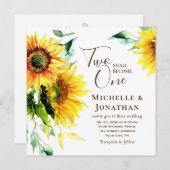 Zwei werden zu einer Sonnenblumen Christlichen Hoc Einladung (Vorne/Hinten)