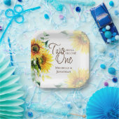 Zwei werden zu einer Sonnenblumen Christlichen Hoc Pappteller (Party)