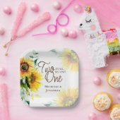 Zwei werden zu einer Sonnenblumen Christlichen Hoc Pappteller (Party)