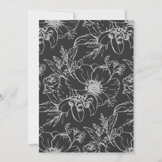 Zwei werden zu One Modern Calligraphy Schwarzweiß Einladung (Rückseite)