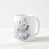 Zwei West Highland White Terriers Kaffeetasse (VorderseiteRechts)