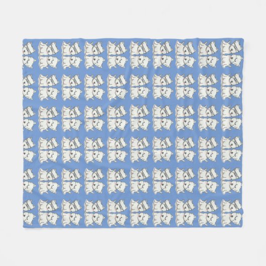 Zwei Westies Fleecedecke (Vorderseite (Horizontal))