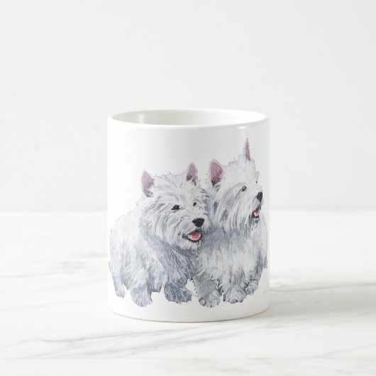 Zwei Westies Kaffeetasse (Mittel)
