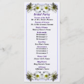 Zwei "White Frilly Daisies Wedding Programme" Programm (Rückseite)