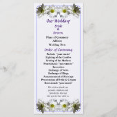 Zwei "White Frilly Daisies Wedding Programme" Programm (Vorderseite)