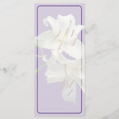 Zwei "White Lilies Wedding Menu" Menükarte (Rückseite)
