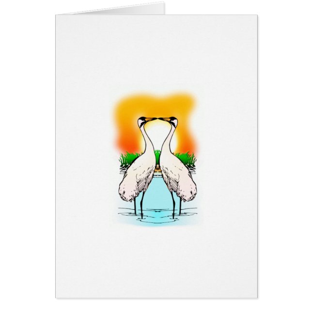 Zwei Whooping Kran-Küssen (Vorne)