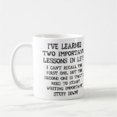 Zwei wichtige Lektionen Funny Mug oder Travel Mug Kaffeetasse (Links)