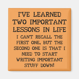 Zwei wichtige Lektionen Witziger Kühlschrankmagnet