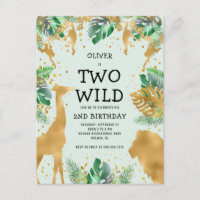 Zwei Wild 2. Geburtstag Party Pale Green Gold Safa