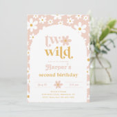 Zwei Wild-Birthday-Einladung | Daisies | 2. Einladung (Stehend Vorderseite)
