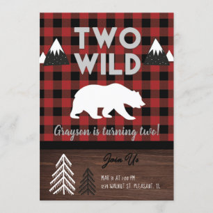 Zwei Wild-Birthday-Einladung Einladung