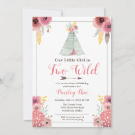 Zwei Wild Boho Girls zum zweiten Geburtstag Einladung