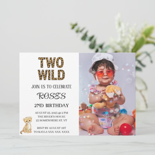 ZWEI WILD EINLADUNG (Stehend Vorderseite)