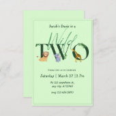 Zwei Wild Jungle Greenery 2. Birthda Einladung (Vorne/Hinten)