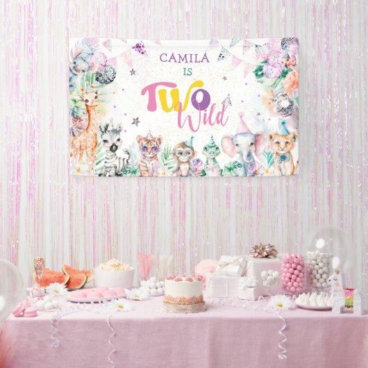 Zwei wild lebende Party Tiere Safari Girl Banner (Party)