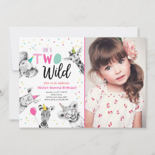 Zwei wild lebende Safari Party Tiere am zweiten Ge Einladung