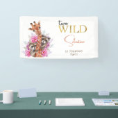 Zwei wild lebende Safari-Tiere Kindergeburtstag Pa Banner (Messe)