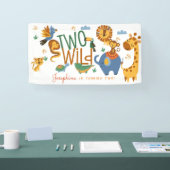 Zwei wild lebende Safari-Tiere Kindergeburtstag Pa Banner (Messe)