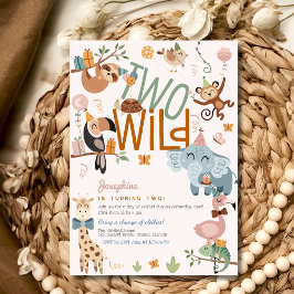 Zwei wild lebende Safari-Tiere Kindergeburtstag Pa Einladung