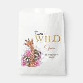 Zwei wild lebende Safari-Tiere Kindergeburtstag Pa Geschenktütchen (Vorderseite)