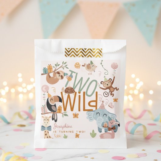 Zwei wild lebende Safari-Tiere Kindergeburtstag Pa Geschenktütchen