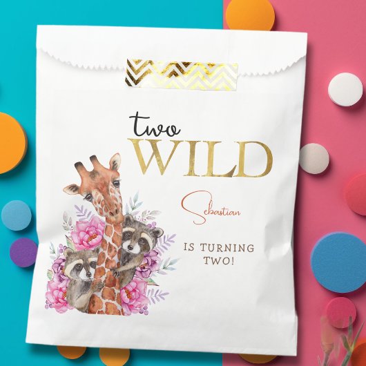 Zwei wild lebende Safari-Tiere Kindergeburtstag Pa Geschenktütchen