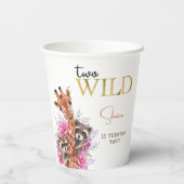 Zwei wild lebende Safari-Tiere Kindergeburtstag Pa Pappbecher (Rückseite)