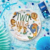 Zwei wild lebende Safari-Tiere Kindergeburtstag Pa Pappteller (Party)
