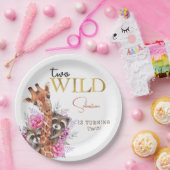 Zwei wild lebende Safari-Tiere Kindergeburtstag Pa Pappteller (Party)