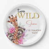 Zwei wild lebende Safari-Tiere Kindergeburtstag Pa Pappteller (Vorderseite)