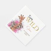 Zwei wild lebende Safari-Tiere Kindergeburtstag Pa Serviette (Ecke)