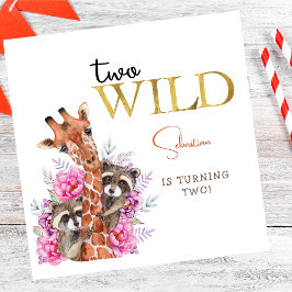 Zwei wild lebende Safari-Tiere Kindergeburtstag Pa Serviette