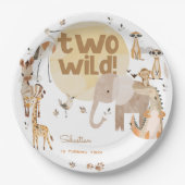 Zwei wild lebende Safari-Tiere - Kindergeburtstag Pappteller (Vorderseite)