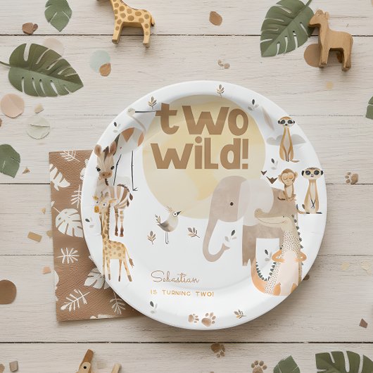Zwei wild lebende Safari-Tiere - Kindergeburtstag Pappteller