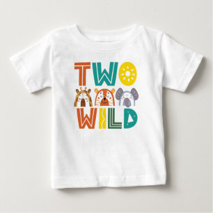 Zwei wild lebende Tiere zweite Geburtstags Baby T T-shirt