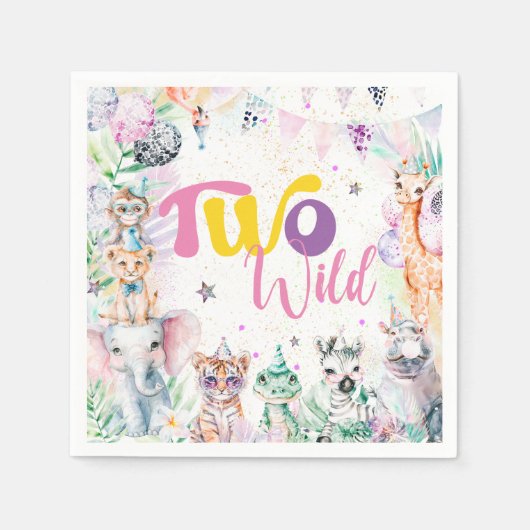 Zwei wild lebende tropische Safari-Tiere zum zweit Serviette (Vorderseite)