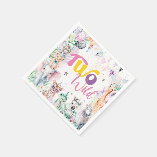 Zwei wild lebende tropische Safari-Tiere zum zweit Serviette (Ecke)