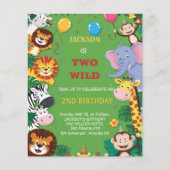 Zwei Wild Safari 2. Geburtstag Einladung (Vorderseite)