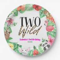 Zwei Wild Tropical Animal 2. Geburtstag Party