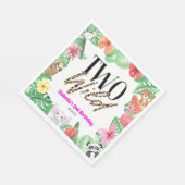 Zwei Wild Tropical Animal 2. Geburtstag Party Serviette (Ecke)