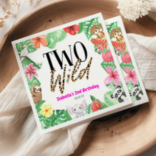 Zwei Wild Tropical Animal 2. Geburtstag Party Serviette